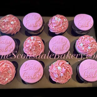 Baby Girl and Sprinkle Cupcakes