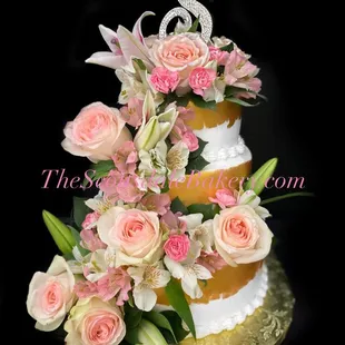 Lillies and Roses Cake