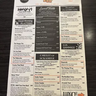 Menu Front (taken November 2023)