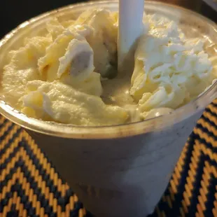Cookies and cream shake w extra whipped cream!