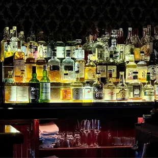 This many rows long and deep of Japanese whiskey.