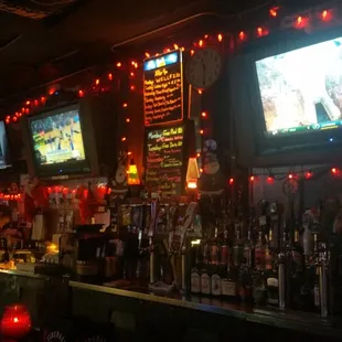 the bar and televisions