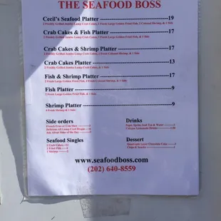 This is their menu. Pretty reasonable for a food truck!