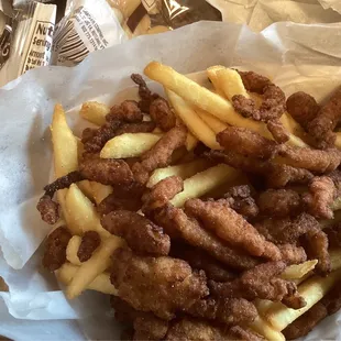 Clam strips with fries