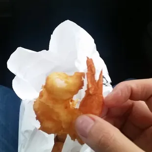 Jumbo shrimp single meal order. 5 of these lovelies with fries, coleslaw, and tartar sauce $6.99