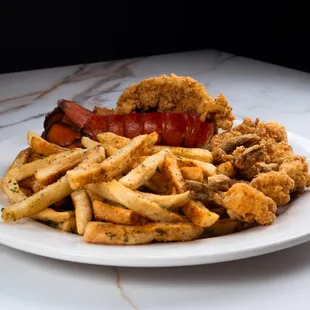 Combo #9 Lobster Tail with 6 Fried Shrimp and Fries