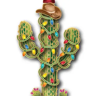 3-dimensional Cactus Christmas ornament.