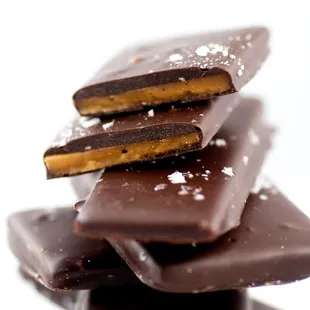 Dark chocolate sea salt butter toffee, award winning.