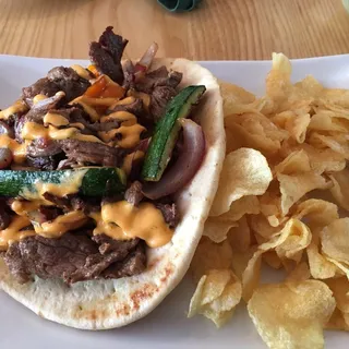 Vegetarian Veggie Fajita Pita Wrap