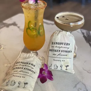 Spicy Mango margarita &amp; White chocolate espresso martini