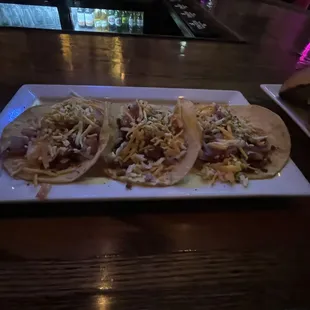 Beef tacos - I&apos;m a wimp, and they were on the cusp of being too spicy.