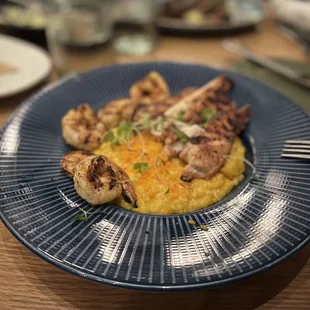 Butternut Squash Risotto with shrimp and chicken