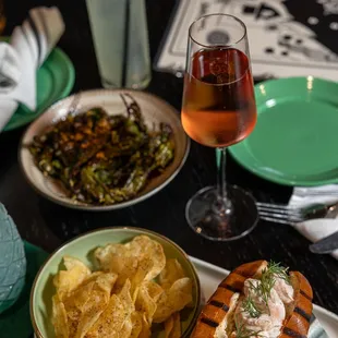 Shrimp roll in table setting