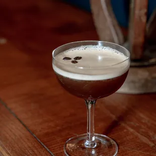 Espresso Martini on wooden table