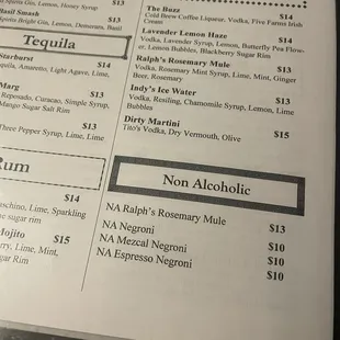 menu