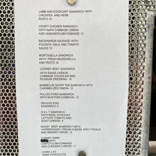Menu on May 27, 2022