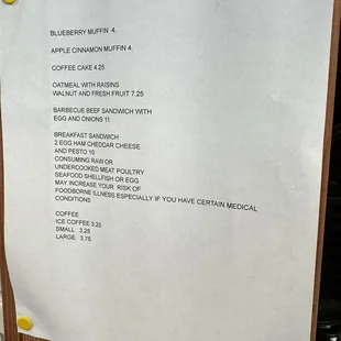 menu