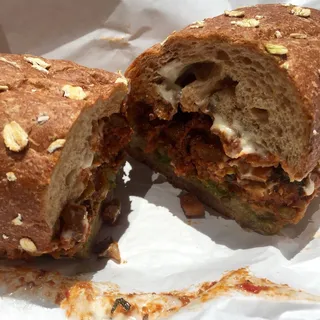 Lamb and Eggplant Hot Sandwich