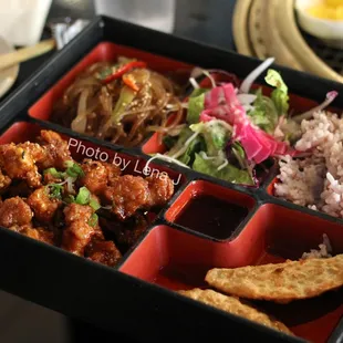 Bento Box ($15) - popcorn chicken (I think)