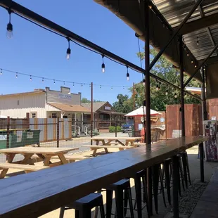 the outside seating area
