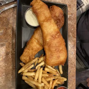Fish and chips - delicious and enough for two
