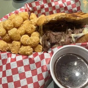 French dip with tots