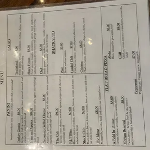 Food menu...they have daily specials too though!