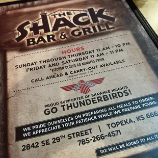 the menu