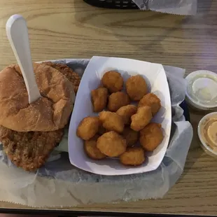 Chicken Fried Steak Sandwich withCorn Nuggets