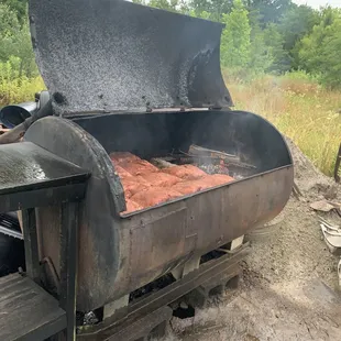 Smoking pork shoulders