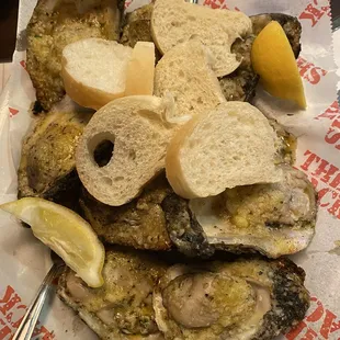 Chargrilled oysters.