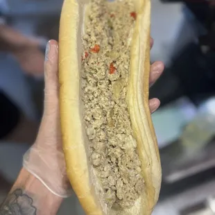 Chicken cheesesteak ( peppers and onions)