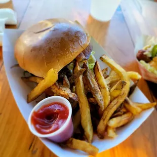9/25/21 Burger with bacon and fries