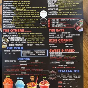 The menu