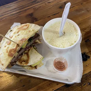 Southwest Burger and Corn in a Cup