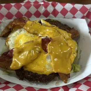 Macho Burger without a bun. (Low carb)