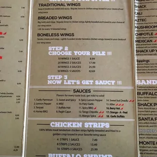 the menu