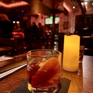 The saxophone led me to my table and was met with some good service by the lovely. bartender.