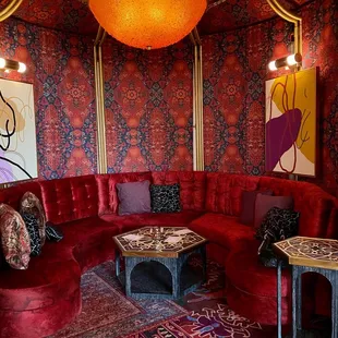 One of the fun cabanas in the bar.