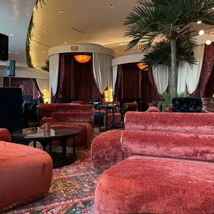 the lounge area of a hotel