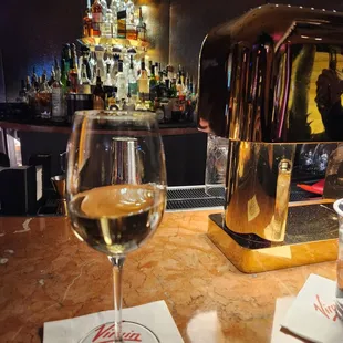 Loved my chardonnay  and the cool bar