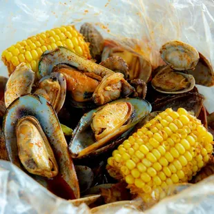 oysters and mussels, shellfish, food, oysters, mussels