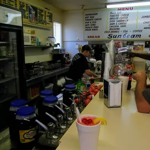 a man making a drink