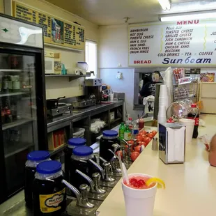 a man sitting at the counter