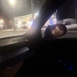 a view of a car from inside a car