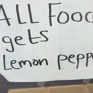 all food gets lemon pepper