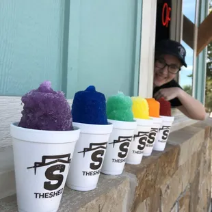 a row of ice cream cones