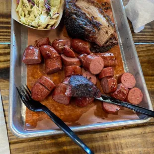 Moist brisket and sausage