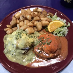 Green and Red (Christmas style) Eggs Benedict
