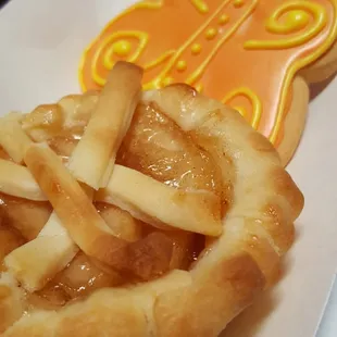Homemade apple pie and a homemade sugar cookie